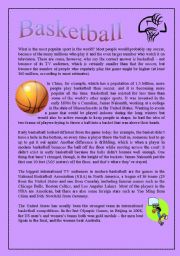 English Worksheet: Basketball - History of this famous sport 