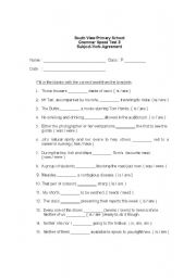 English Worksheet: Speed Test on Subject-Verb Agreement