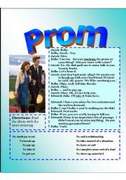 English Worksheet: Prom Dialog (last part of Twilight movie)