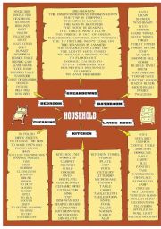 English Worksheet: WORD MAP HOUSEHOLD