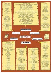 English Worksheet: WORD MAP HOUSEHOLD