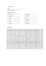 English worksheet: jumble words