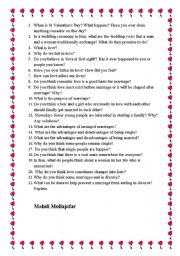 Marriage worksheets