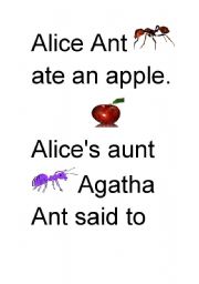 English Worksheet: Alice Ant