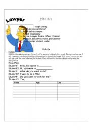 English Worksheet: Job Fare 