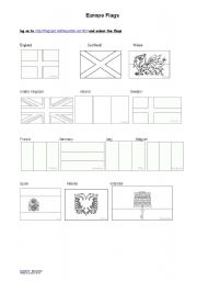 English Worksheet: Europe flags