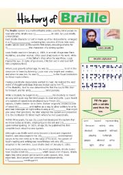 English Worksheet: History of Braille