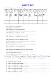 English Worksheet: Andys day