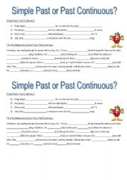 English Worksheet: SIMPLE PAST OR PAST CONTINUOUS?