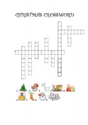 English Worksheet: easy christmas crossword