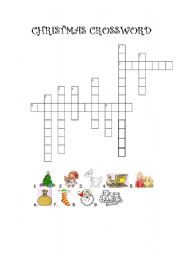 English worksheet: easy christmas crossword