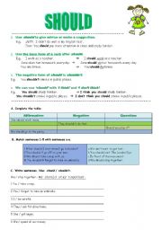 English Worksheet: Modal verbs 3 - should