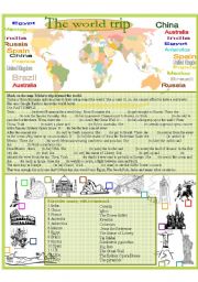 English Worksheet: World trip