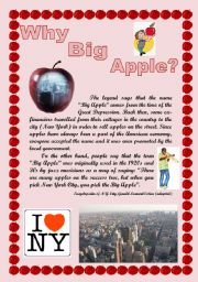 English Worksheet: Why Big Apple?