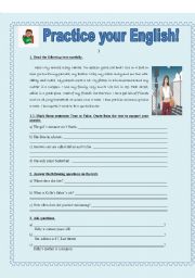 English Worksheet: PRACTICE YOUR ENGLISH (for beginners)