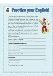 English Worksheet: PRACTICE YOUR ENGLISH! (for beginners)