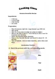 English Worksheet: cooking class