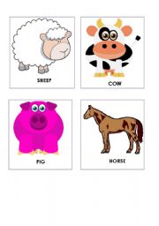 English Worksheet: FARM ANIMALS SET 1