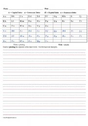 English worksheet: Alphabet Writing Practice