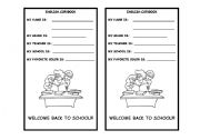 English Worksheet: Welcome Back to school