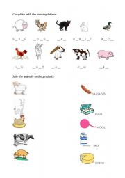 English worksheet: Farm animals