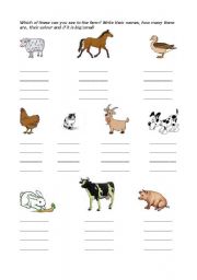 English worksheet: Farm animals