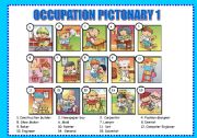 English Worksheet: Occupation Pictionary