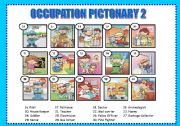 English Worksheet: Occupation Pictionary 2