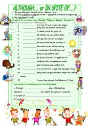 DESPITE - IN SPITE OF - ALTHOUGH - ESL worksheet by Katiana