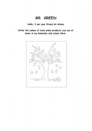 English worksheet: Plant Products worksheet