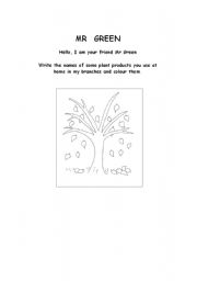 English Worksheet: Plant Products worksheet