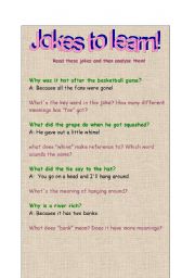 English Worksheet: Jokes to learn