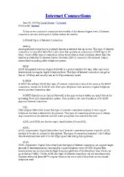 English Worksheet: Internet Connections