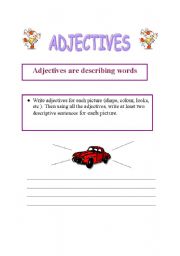 English worksheet: ADJECTVES