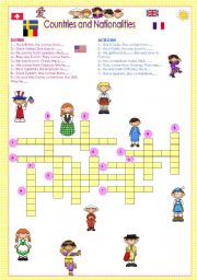 COUNTRIES AND NATIONALITIES CROSSWORD