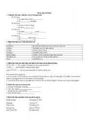 English worksheet: Prepositions with TIME