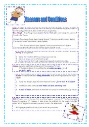 English Worksheet: Reasons and Conditions