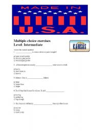 English worksheet: MULTIPLE-CHOICE EXERCISES - INTERMEDIATE 