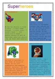 English Worksheet: superheroes 1 ( reading )