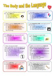 English Worksheet: The body and the language