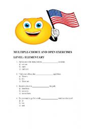 English worksheet: MULTIPLE-CHOICE AND OPEN EXERCISES - ELEMENTARY 