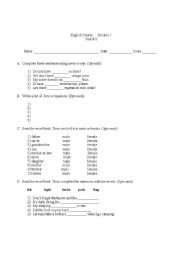 English Worksheet: Test