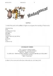 English Worksheet: Madagascar - chapter 1