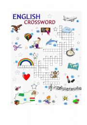 English Worksheet: ENGLISH CROSSWORD - Various