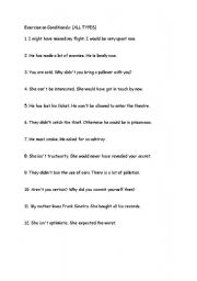 English Worksheet: conditionals all types