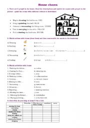 English Worksheet: house chores
