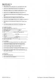 English worksheet: used to