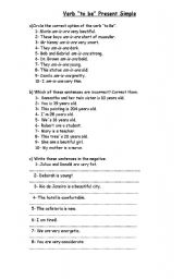 English Worksheet: verb to be- practice