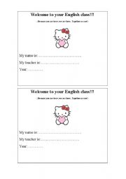 English worksheet: Welcome to your english class