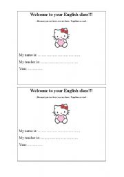 English Worksheet: Welcome to your english class